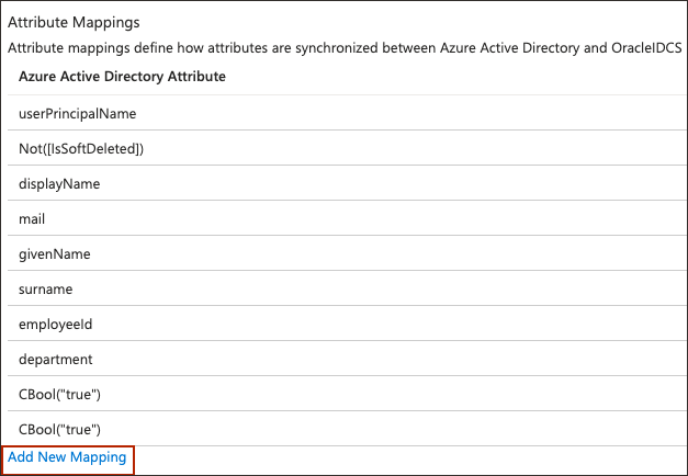 Click to expand Add New Mapping field under Attribute Mappings
