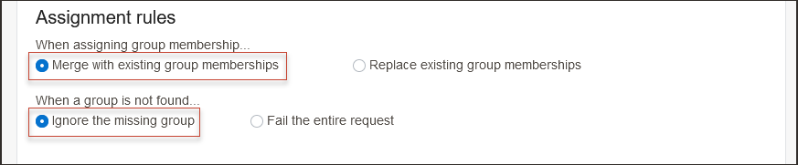 Click to expand setting assignment rules