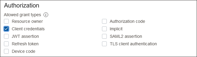 Click to expand Configure application for client credentials