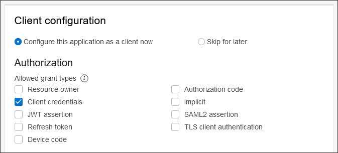 Click to expand Configure application as a client