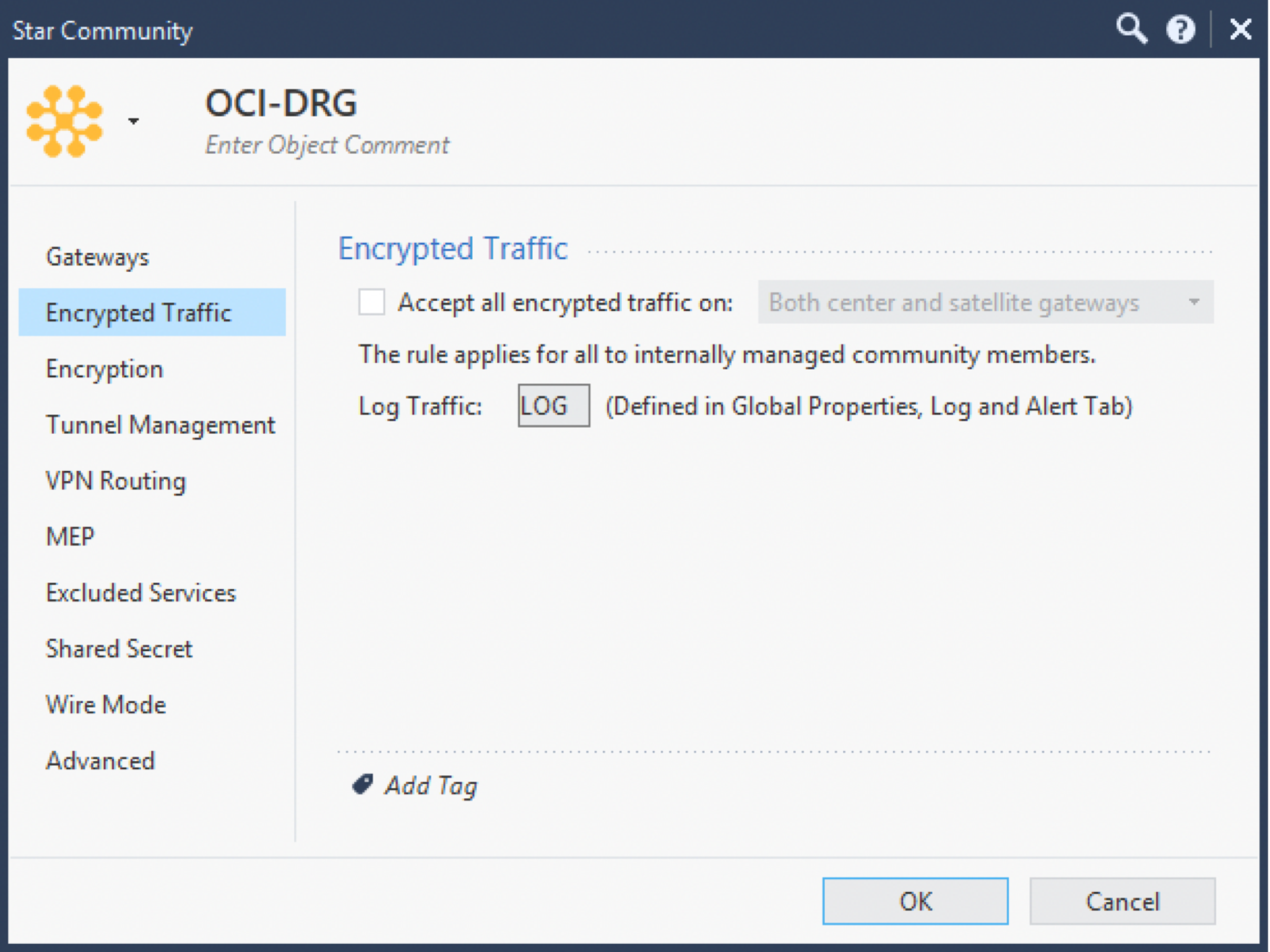 Click to expand This image shows where you can configure which traffic is encrypted.