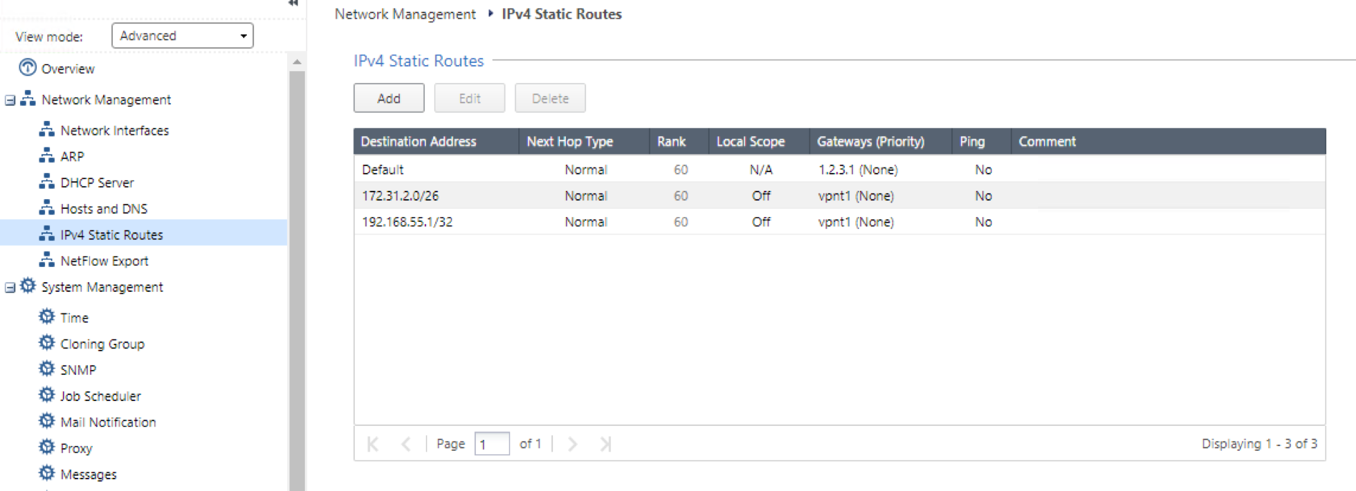 Click to expand This image shows the static routes to configure in the GAIA portal.