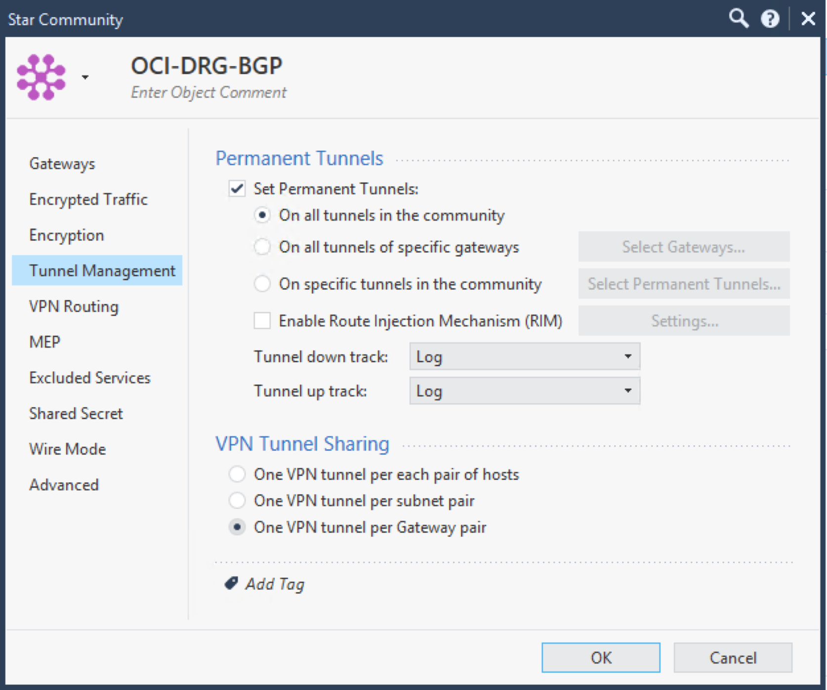 Click to expand This image shows where you can configure tunnel management options.