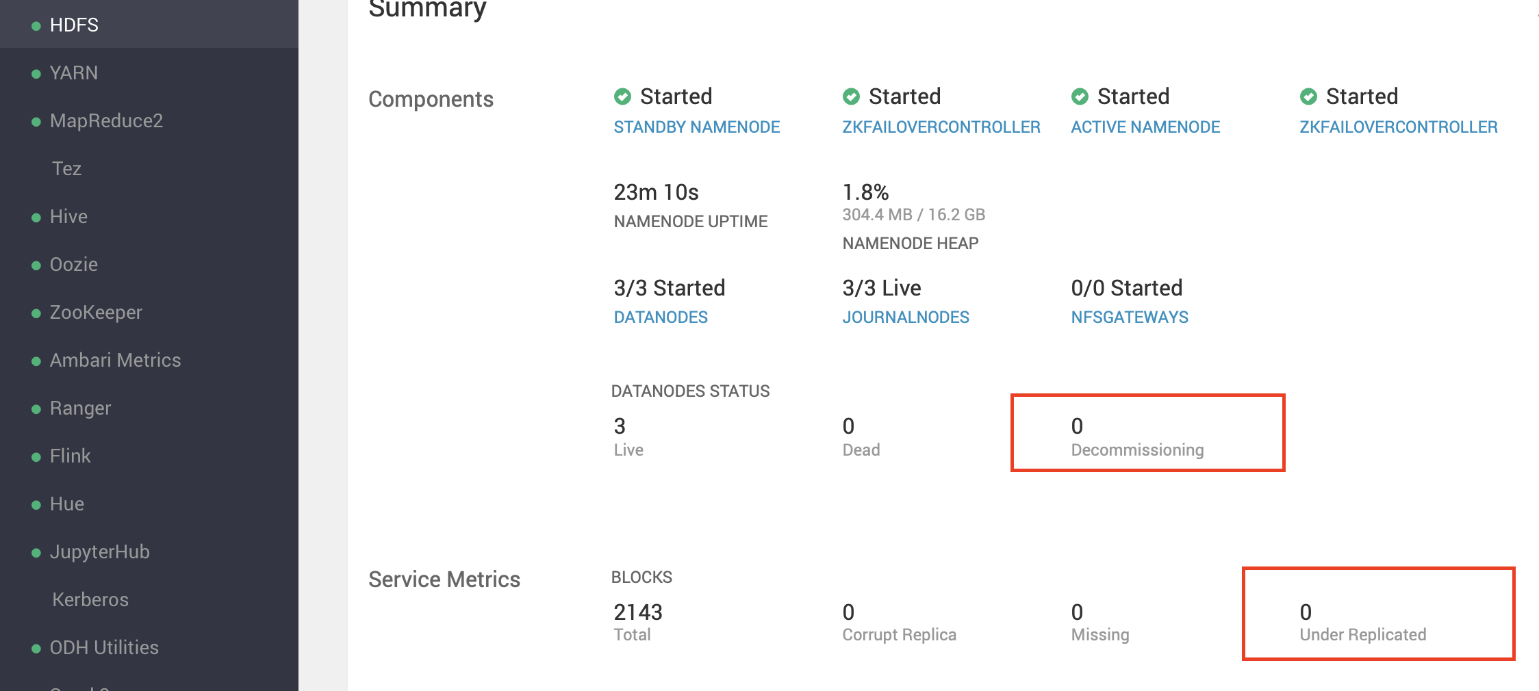 Verify node decommission in Ambari