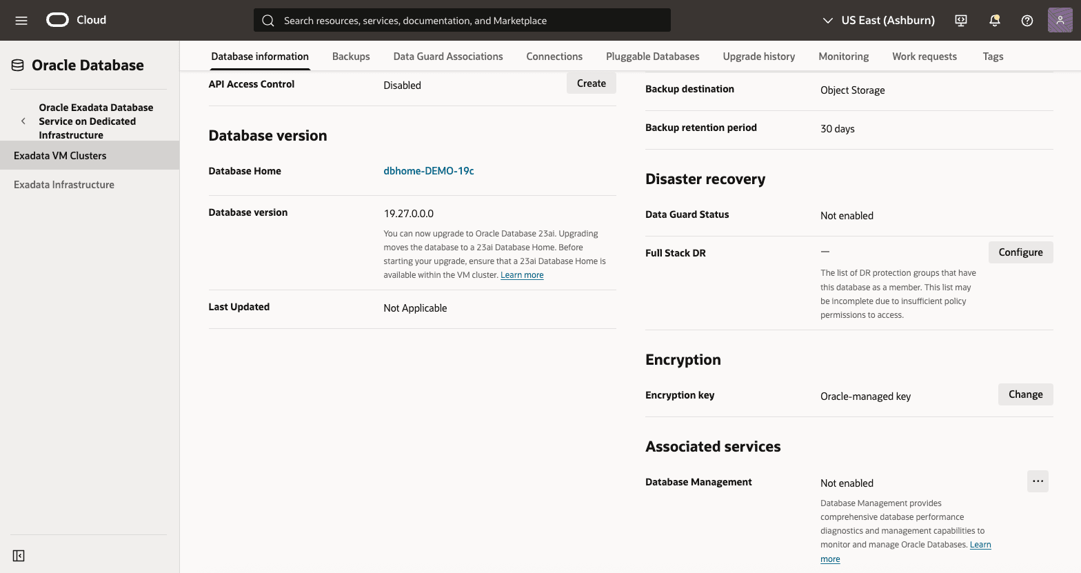 This screenshot shows how to view encryption details.