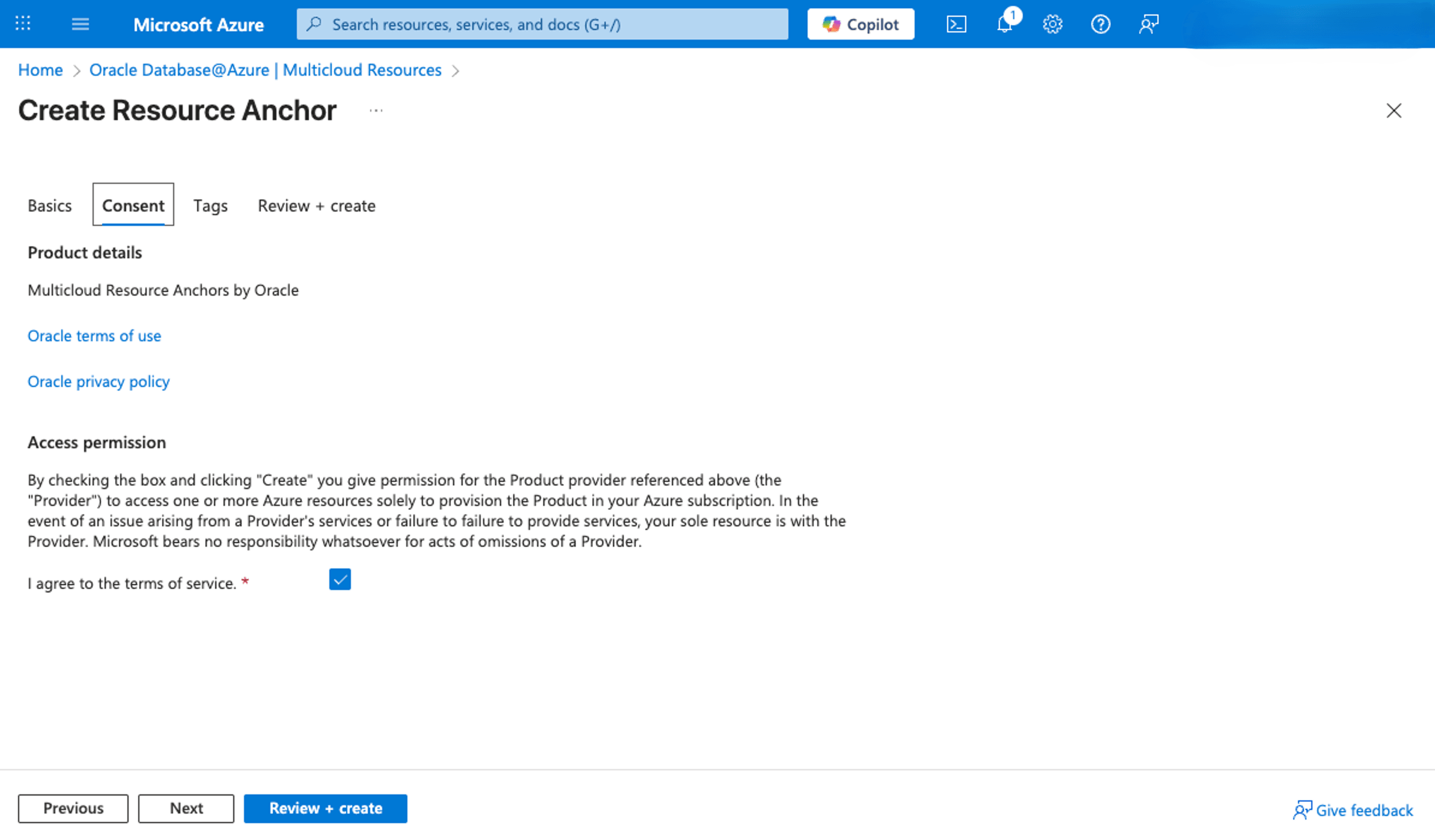 This screenshot shows how to create Resource Anchor.