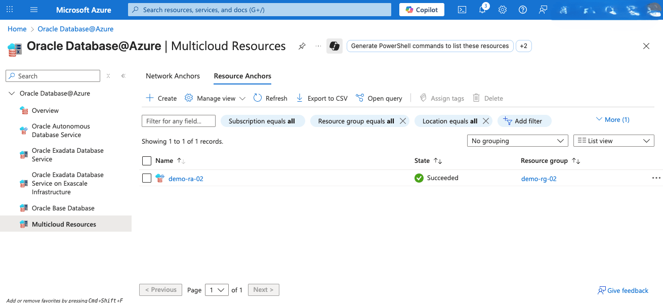This screenshot shows how to create Resource Anchor.