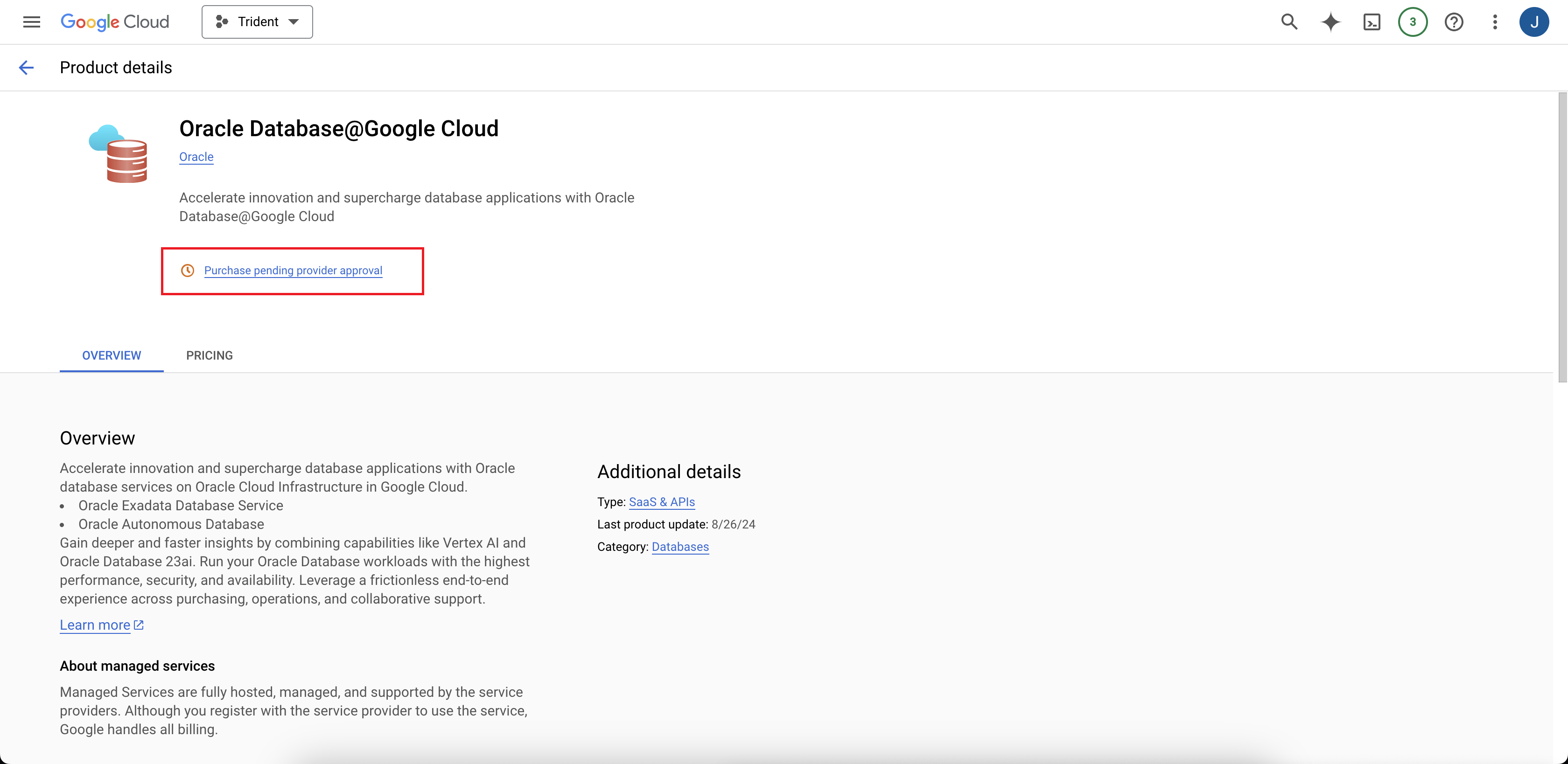 Click to expand An image of the Oracle Database@Google Cloud product page.