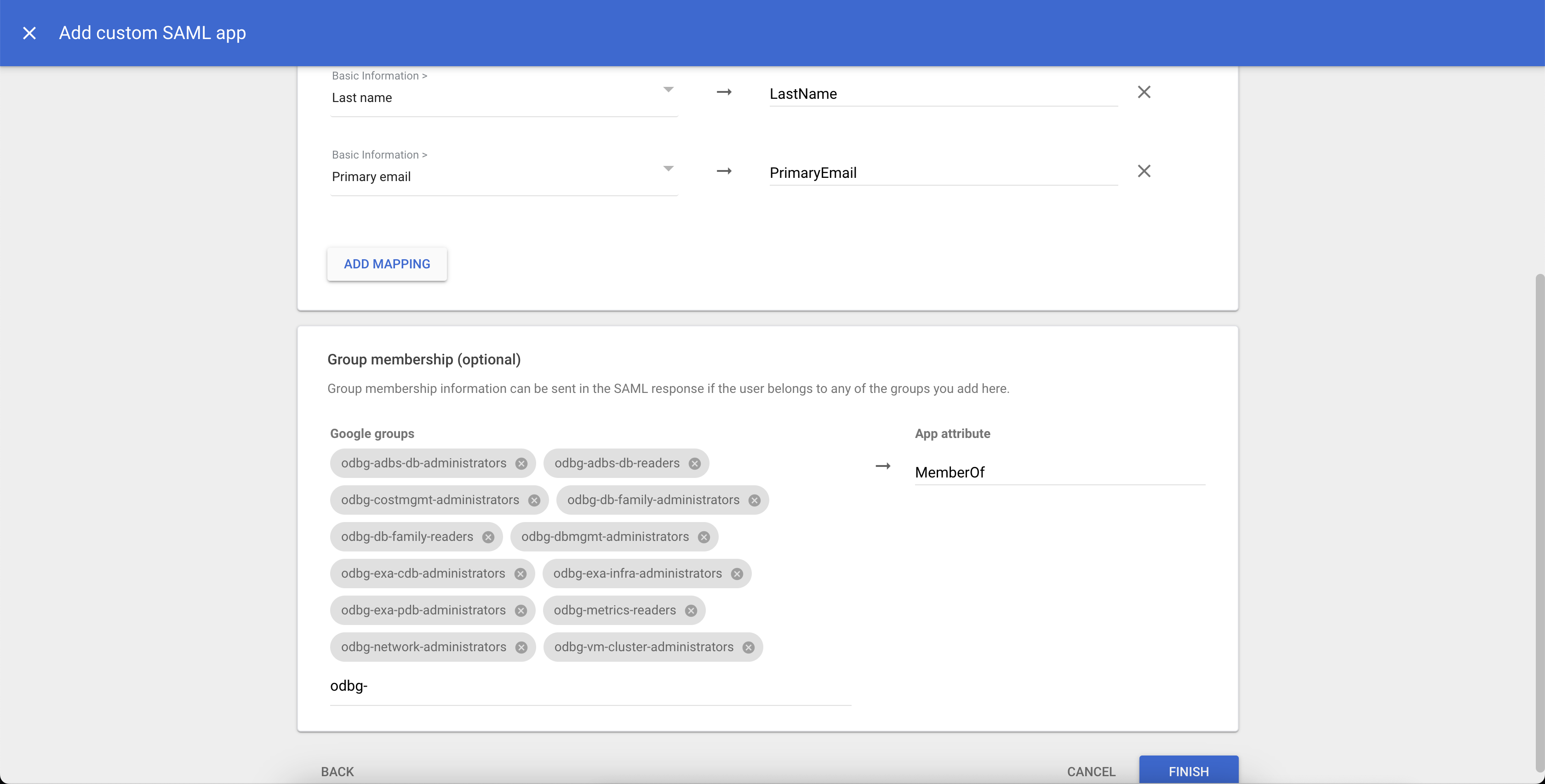 Click to expand An image of the Google Cloud admin Console Group membership rbac roles.