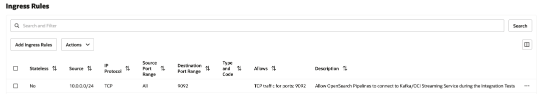 Ingress rules for Network Security Groups