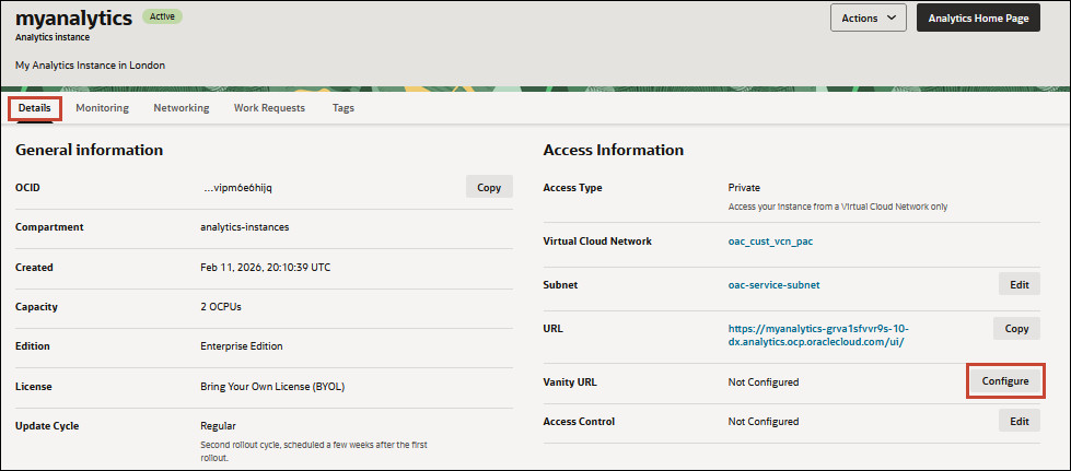 Create vanity URL Create vanity URL