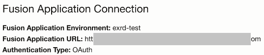 Oracle Fusion Cloud Applications connection details Oracle Fusion Cloud Applications connection details