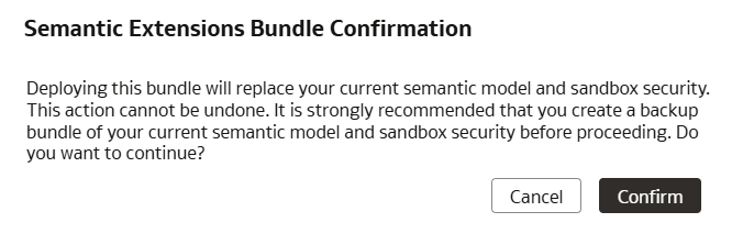 Semantic extensions bundle confirmation dialog Semantic extensions bundle confirmation dialog