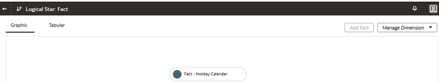 The Logical Star: Fact page displaying the Manage Dimension button The Logical Star: Fact page displaying the Manage Dimension button