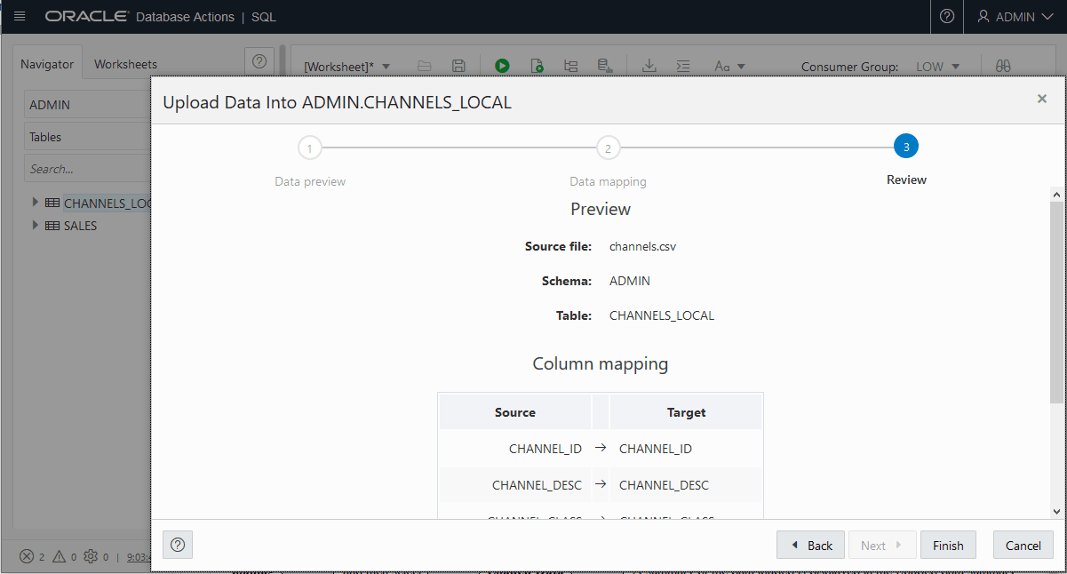 Description of adb_dbactions_import_review.png follows Description of adb_dbactions_import_review.png follows
