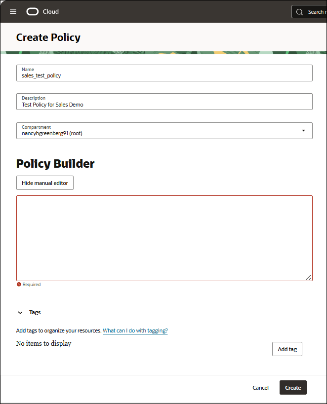 Description of adb_iam_create_policy_manual.png follows Description of adb_iam_create_policy_manual.png follows