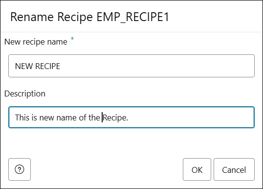 Description of rename-recipe.png follows Description of rename-recipe.png follows