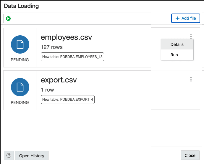 This image depicts the Details option in the Data Loading page in SQL Worksheet. This image depicts the Details option in the Data Loading page in SQL Worksheet.