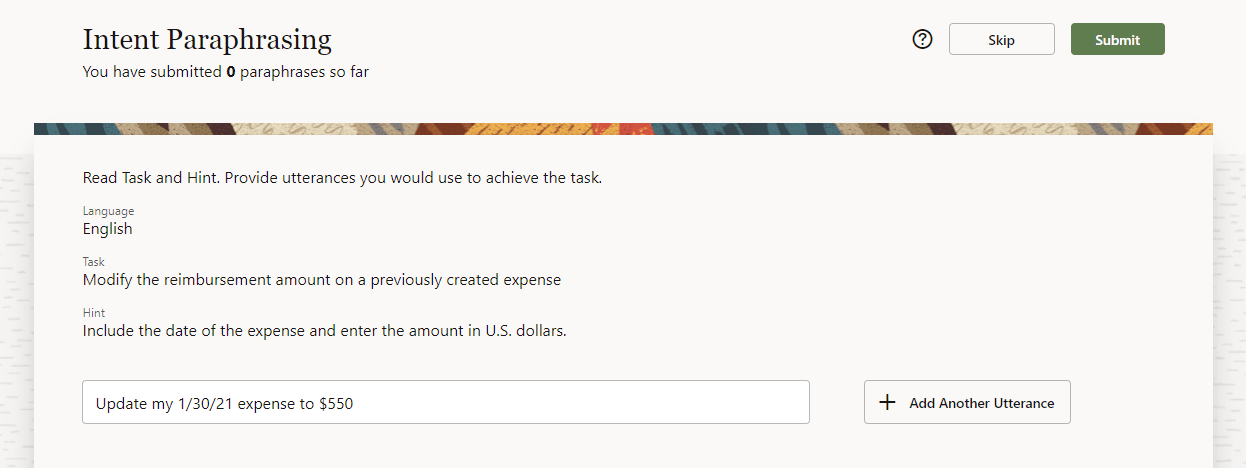 Description of worker-paraphrasing-page.png follows