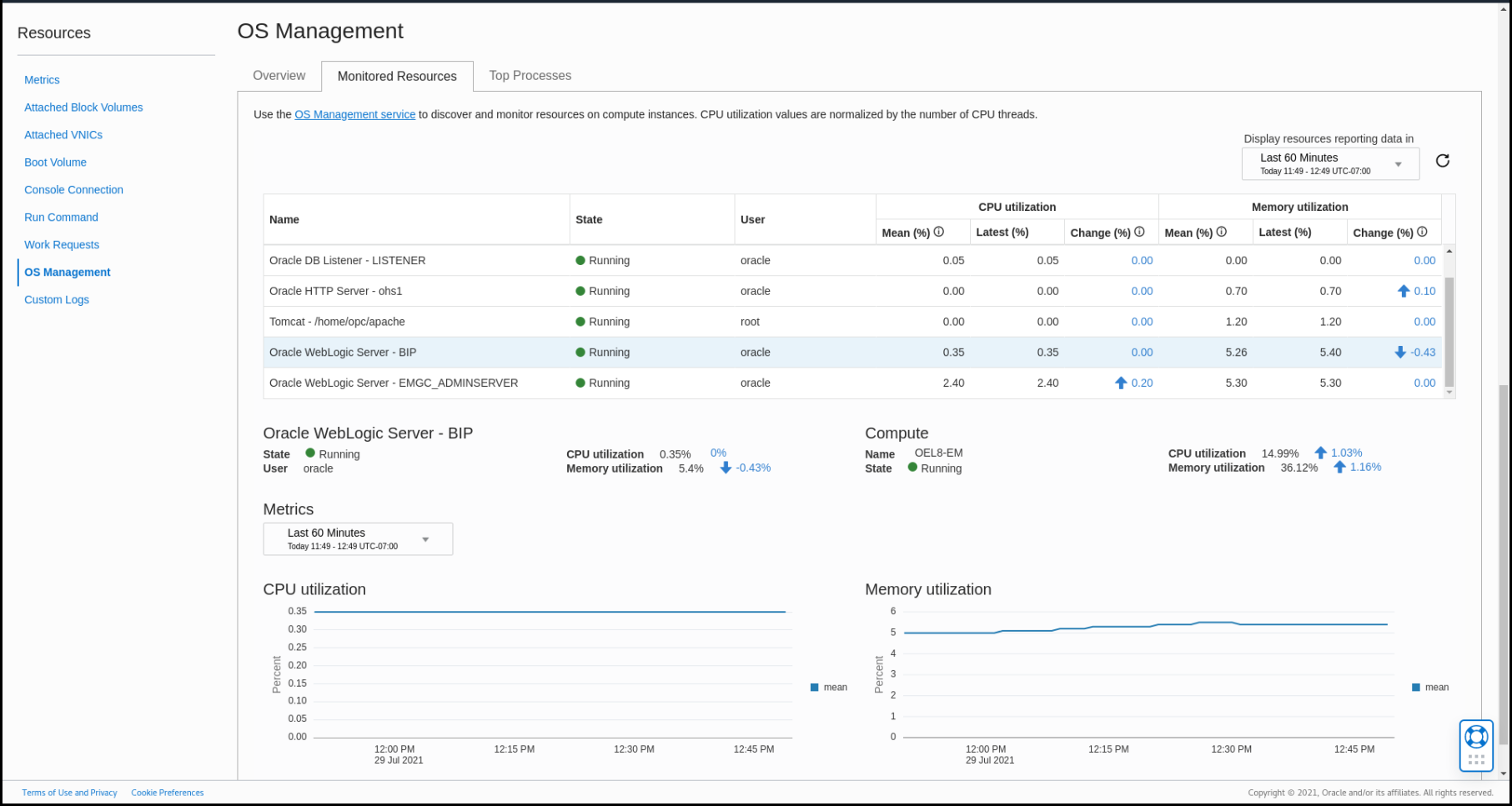 Graphic shows the Monitored Resources dashboard. Graphic shows the Monitored Resources dashboard.
