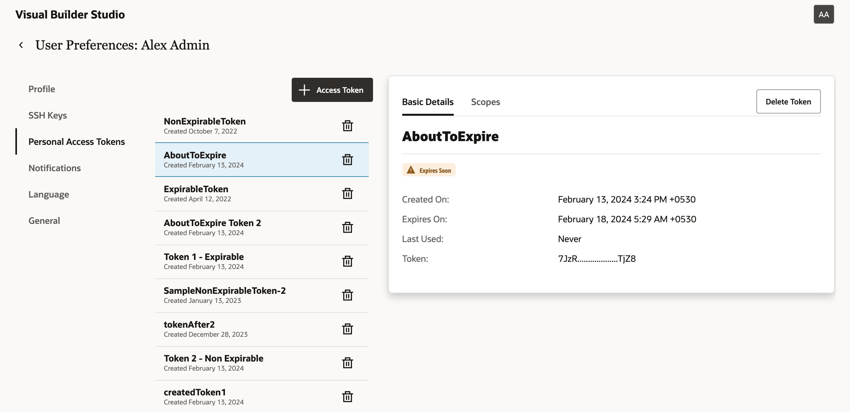 Description of token-expire-soon-warning-label.png follows