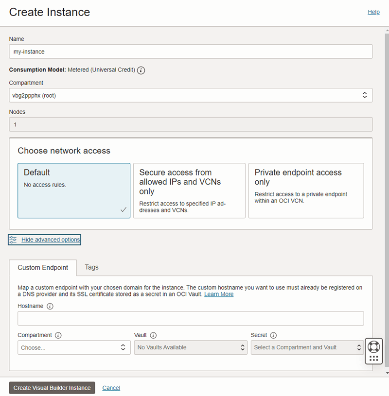 Description of admin-console-create.png follows Description of admin-console-create.png follows
