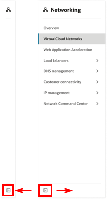 Click to expand New interface page showing the navigation pane on the left side.