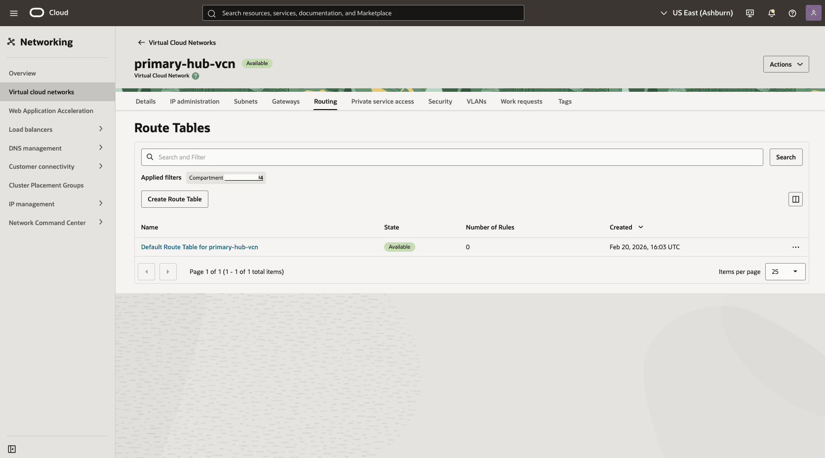 This screenshot shows how to configure the network in the primary region. This screenshot shows how to configure the network in the primary region.
