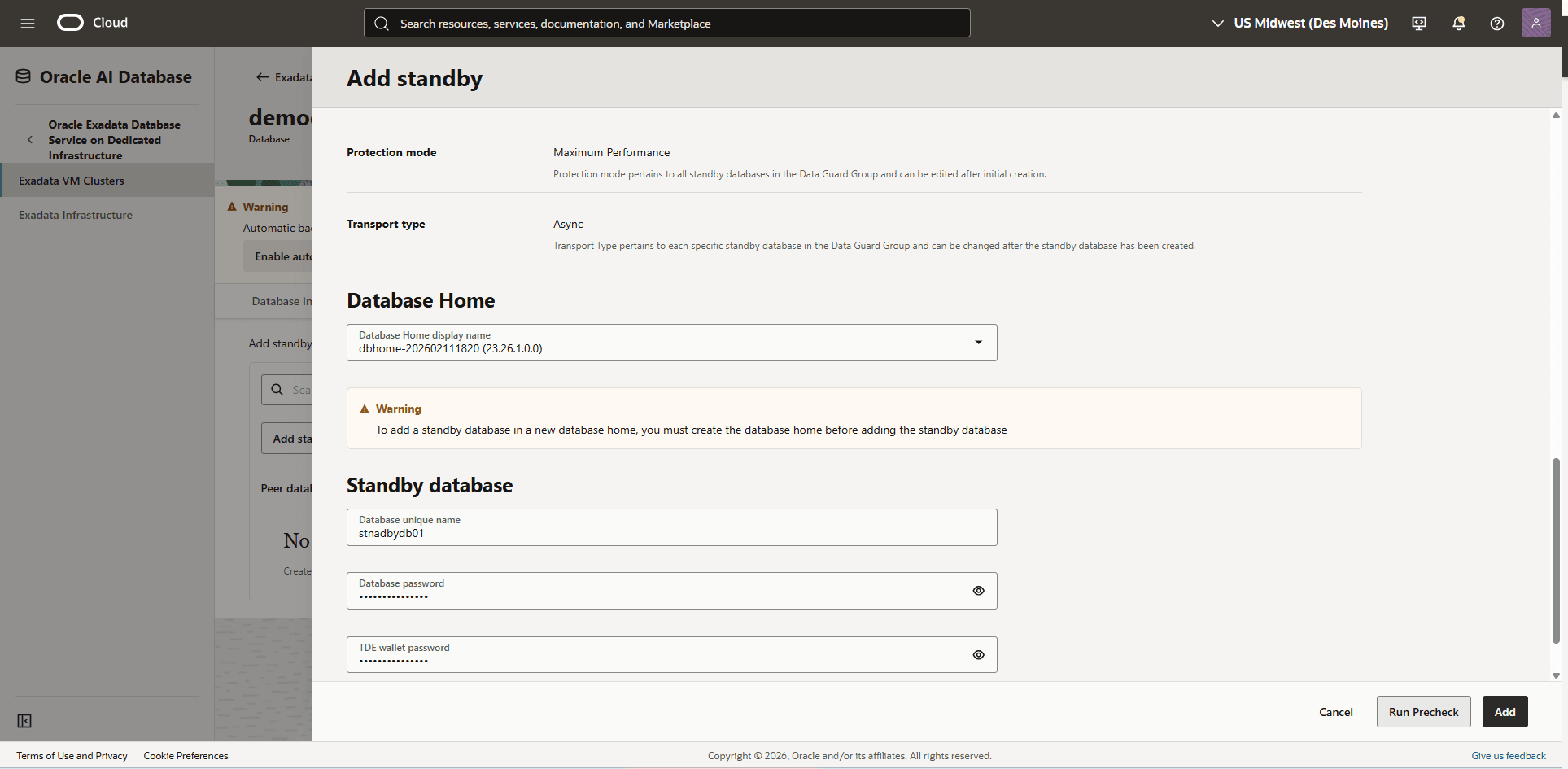 This screenshot shows how to add standby. This screenshot shows how to add standby.