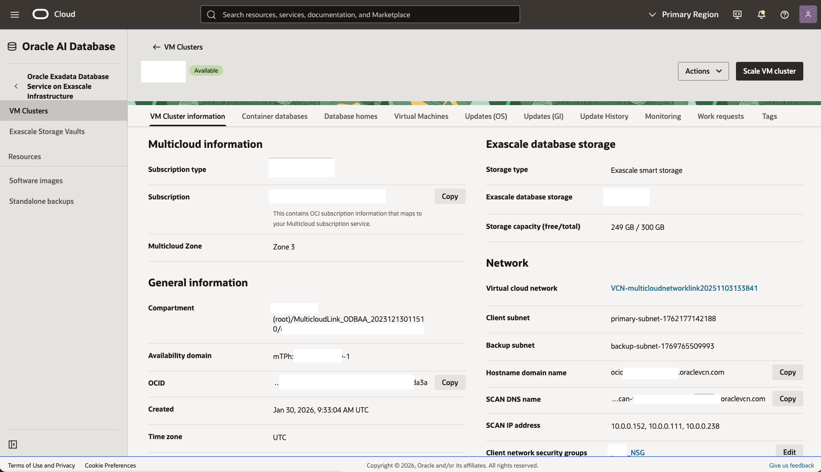 This screenshot shows how to configure the network in the primary zone. This screenshot shows how to configure the network in the primary zone.