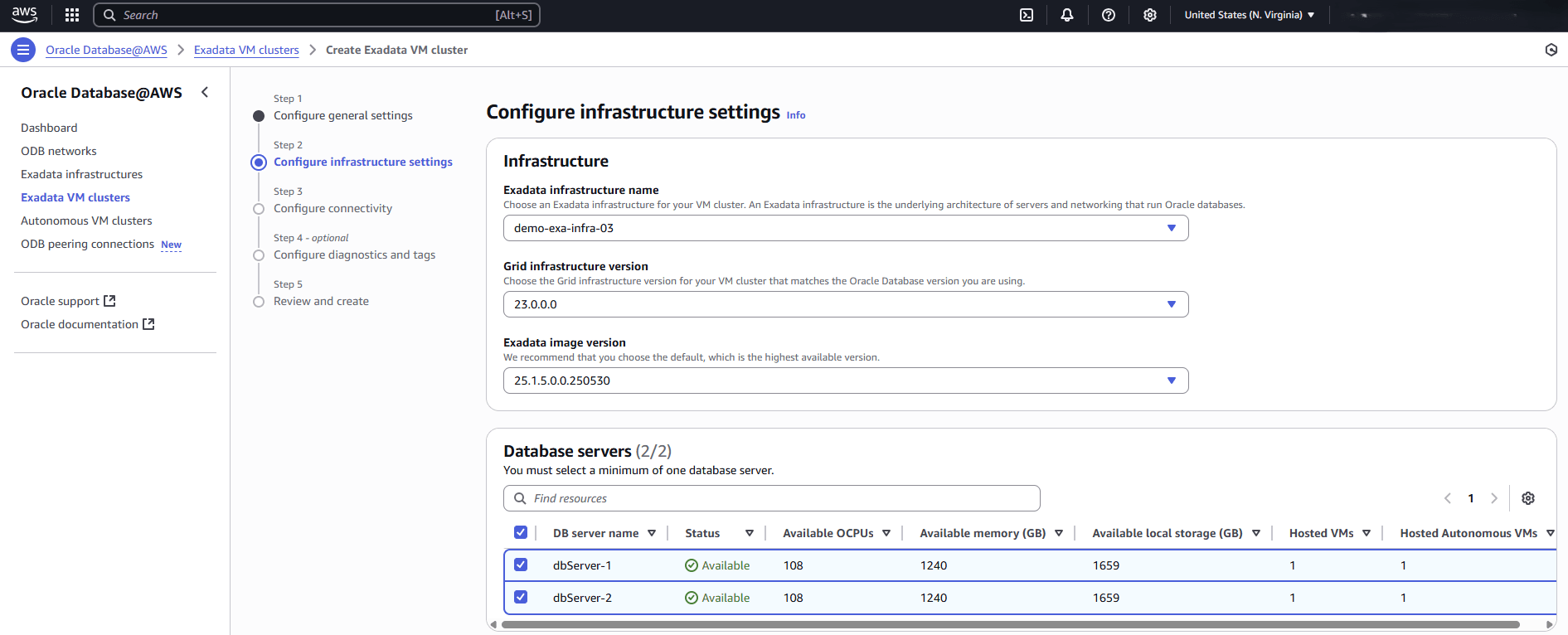 This screenshot shows the second part of creating an Exadata VM Cluster. This screenshot shows the second part of creating an Exadata VM Cluster.