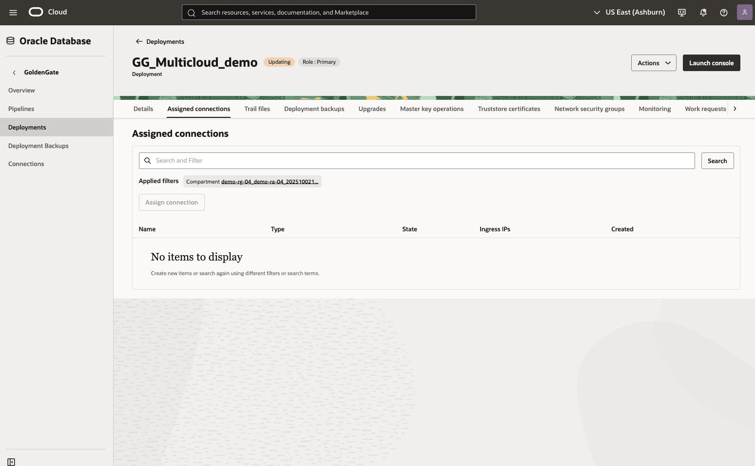 This screenshot shows how to assign connection. This screenshot shows how to assign connection.
